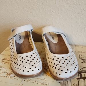 White Mary Jane Cutout Sandals for Women by